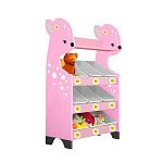 РК Стеллажная наклонная система хранения 35/6 с декорацией розовая (серия Оленёнок)