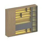 ИН 332 Шкаф комбинированный левый с подсветкой (256.9x46.1x200.8 ) 