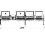 КФ Вояж PU  четырехместная секция 291х84х75 см