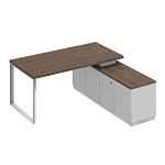 БР101  Bravo Стол руководителя на опорной тумбе (левый/правый) 180x180x75