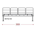 КФ Вектор+БП четырехместная секция 202х77.5х63.5 см