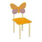 РК119 Стул детский на м/к регулируемый Бабочка оранжевый