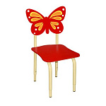 РК120 Стул детский на м/к регулируемый Бабочка красный