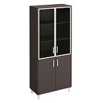 Born430-822 шкаф для документов, двери стеклянные в алюминиевой раме+дсп без замка (90.2х45х207.4)