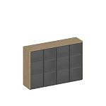 ИН 323 Шкаф для документов средний со стеклом 4-дверный (187.2x46.1x121.4)