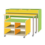 РК640 КОМПЛЕКТ.СТОЛЫ ДЕТСКИЕ НА ПОВОРОТНЫХ КОЛЁСНЫХ ОПОРАХ 