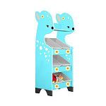 РК Стеллажная наклонная система хранения 31/4 с декорацией бирюзовая (серия Оленёнок)