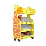 РК Стеллажная наклонная система хранения 25/7 с декорацией жёлтая (серия Жираф)