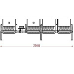 КФ Вояж PU  четырехместная секция 291х84х75 см