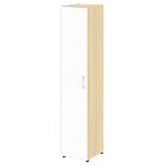 LTSU1.10R R/L white Шкаф высокий узкий (стекло лакобель белое в раме)  (400х450х1987)