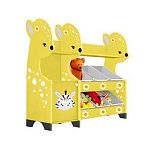 РК Стеллажная наклонная система хранения 34/7 с декорацией жёлтая (серия Оленёнок)