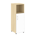 LTSU2.2R R/L white Шкаф средний узкий (стекло лакобель белое в раме) (400х450х1985)