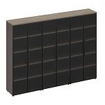 РС 331 Шкаф для документов со стеклянными  высокими дверями (стенка из 3 шкафов) (271x46x198)