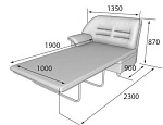 Премьер  Диван 2-х местный раскладной с правым подлокотником (1400 х 900 х 900 (990х1870))