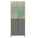 "Магистр" Шкаф для учебных пособий широкий закрытый со стеклом (812х450х2060)