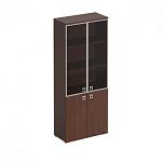 КС306 Шкаф для документов со стеклянными тонированными дверьми в рамке (90.2х44.2х221)
