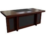 Стол письменный с кожаными вставками (200x100x78) арт.22101