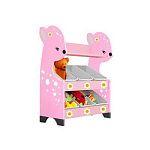 РК Стеллажная наклонная система хранения 35/5 с декорацией розовая (серия Оленёнок)