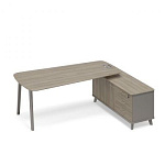 ТМ М1 118  Стoл руководителя правый (тип 3) с опорной тумбой 216.4x169.2x75.6 (ШхГхВ)