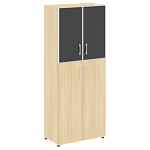 LTST1.7R black Шкаф высокий широкий ( стекло лакобель черное в раме)  (800х450х1197)