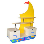 РК Стенка детская  с декором парусник 2400х350х2500мм