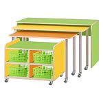 РК611 КОМПЛЕКТ.СТОЛЫ ДЕТСКИЕ НА ПОВОРОТНЫХ КОЛЁСНЫХ ОПОРАХ