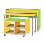 РК642 КОМПЛЕКТ.СТОЛЫ ДЕТСКИЕ НА ПОВОРОТНЫХ КОЛЁСНЫХ ОПОРАХ