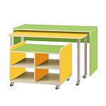 РК626 КОМПЛЕКТ.СТОЛЫ ДЕТСКИЕ НА ПОВОРОТНЫХ КОЛЁСНЫХ ОПОРАХ