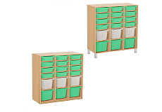 ВЫДВИЖНЫЕ ТРЕХСЕКЦИОННЫЕ С КОНТЕЙНЕРАМИ ПВХ