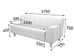 Флагман Секция 3-местная с левым подлокотником (1770 х 770 х 735	)