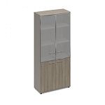 МР 9380 Шкаф со стеклянными дверьми в алюминиевой рамке (топ МДФ) WOOD  90.2x40.8x205