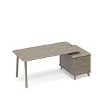 ТМ В2 106 Стол руководителя правый комбинированный с тумбой малой тип 1 WOOD 205.8x104.2x75.6