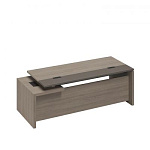 РС 116 Стол руководителя  с кабель-каналами с тумбой подвесной 2-ящичной с замком правый (222x90x76)