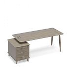 ТМ В2 107 Стол на опорной тумбе малой левый (тип 1) WOOD 225.8x104.2x75.6