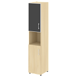 LTSU1.4R R/L Black Шкаф высокий узкий (стекло лакобель черное в раме) (400х450х1987)