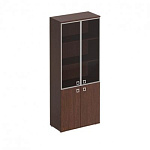 КС306 Шкаф для документов со стеклянными тонированными дверьми в рамке (90.2х44.2х221)