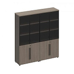 РС 319 Шкаф для документов со стеклянными дверями (стенка из 2 шкафов) (181x46x198)