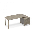 ТМ В2 116 Стoл руководителя на опорной тумбе правый (тип 3) WOOD 196.4x169.2x75.6