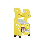 РК Стеллажная наклонная система хранения 34/3 с декорацией жёлтая (серия Оленёнок)