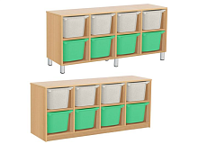 ВЫДВИЖНЫЕ ЧЕТЫРЁХСЕКЦИОННЫЕ С КОНТЕЙНЕРАМИ ПВХ