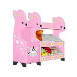 РК Стеллажная наклонная система хранения 35/7 с декорацией розовая (серия Оленёнок)