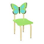 РК122 Стул детский на м/к регулируемый Бабочка лайм-голубой