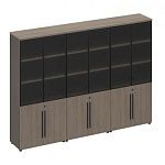 РС 328 Шкаф для документов со стеклянными дверями (стенка из 3 шкафов) (271x46x198)