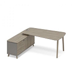 ТМ В2 118 Стол на опорной тумбе правый (тип 3) WOOD 216.4x169.2x75.6 