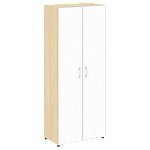 LTST1.10R white Шкаф высокий широкий (стекло лакобель белое в раме) (800х450х1197)