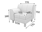 Флагман Секция 1-местная  с правым подлокотником (770 х 770 х 735)