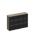 РС 307 Шкаф для документов со стеклянными дверями (стенка из 2 шкафов) (181x46x121)