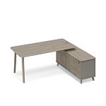 ТМ В2 102 Стол руководителя комбинированный с тумбой правый (тип 1) WOOD 196.4x164.2x75.6 