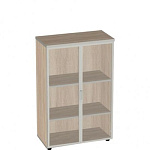 V2.1+4.4.1*2+ручка*2  Шкаф для документов со стеклом в алюм.раме Bella Vita 77.7x38.7x120.5