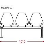 КФ Вектор 31/2 PL трехместная секция 151.5х83.5х61.5 см